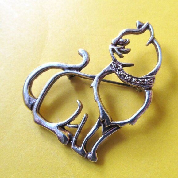 Cat brooch silver tone - Picture 2 of 5